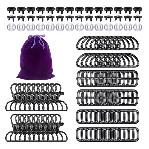 100 Stück Karabinerverschlüsse, Hardware-Schnallen-Set, D-Ringe,