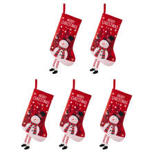 5er-Pack weiche Weihnachtsstrümpfe als Aufhänger für-Schneemann