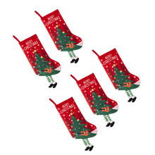 5 Stücke Weihnachtsstrümpfe Große Plüschfigur Lange-kleiner Baum