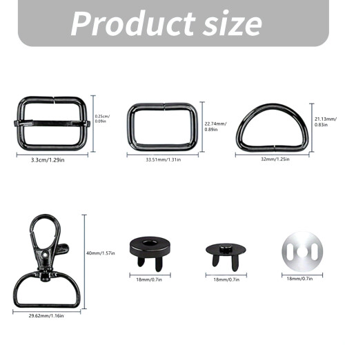 100 Stück Karabinerverschlüsse, Hardware-Schnallen-Set, D-Ringe, 2