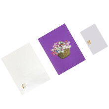 3D-Korbkarte mit Tulpen und Schmetterlingen, handgefertigte