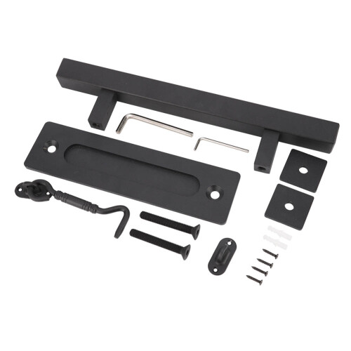 Mânere pentru uși de hambar vopsite în câmp electrostatic negru, mânere ergonomice din oțel solid, rezistente, pentru utilizare în interior