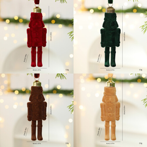 Flocking Nutcrackers Hanging Decorations-Earthy Yellow 3 2