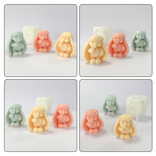 Hübsche 3D-Hasen-Silikonformen, Backformen, Gipsformen, 1
