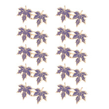 10 Paar Ahornblatt-Taillenschnallen,-Lila Farbe