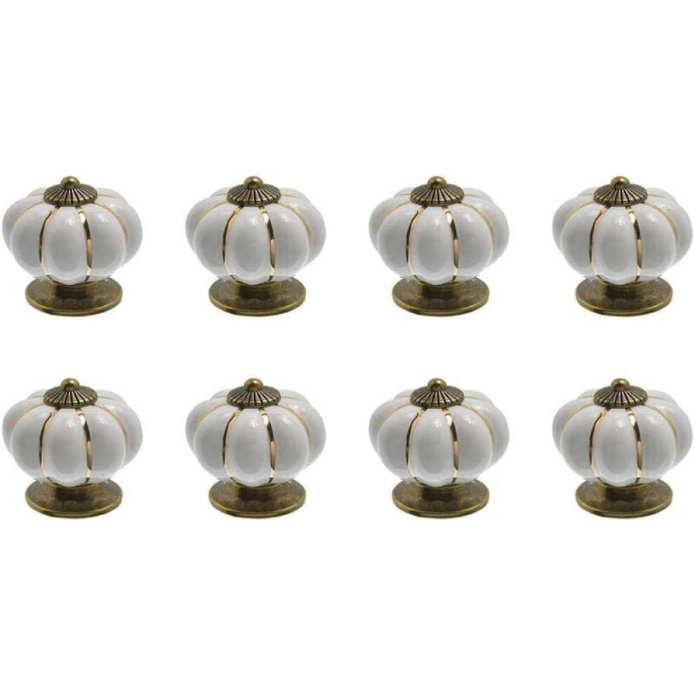 Durable Ceramic Material Cabinet Knobs, Glossy And Smooth Surface With Unfading Color, Vintage Style Pull Handles For Drawer Cupboard Furniture, Ceram 9454554453125