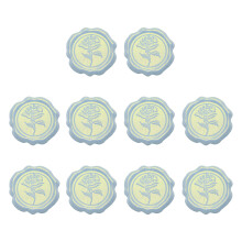 10x/Set Umschlagaufkleber Funkelnde-Rose39 Welle hellbl