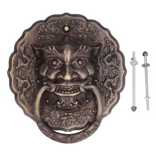 Decoratief deurbeslag met leeuwenkop, eenvoudige installatie, gemaakt van zinklegering, antieke bronzen afwerking, zware trekkracht, eenvoudige