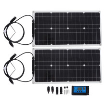 Kit de painel solar monocristalino potente, carregador solar leve ideal para baterias de carros, trailers e barcos, ecológico e durável para uso a