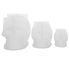 3Stück Schädel Silikonform 3D Skelettkopf Für Epoxy Harz Wachs