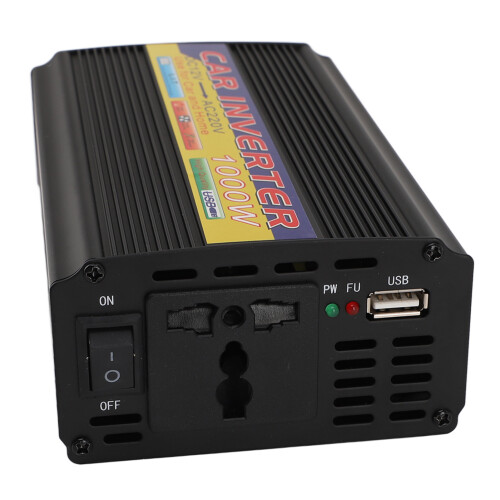 Φορητός μετασχηματιστής ισχύος Inverter1000W DC12V σε καθαρό ημιτονοειδές κυματοειδές 2