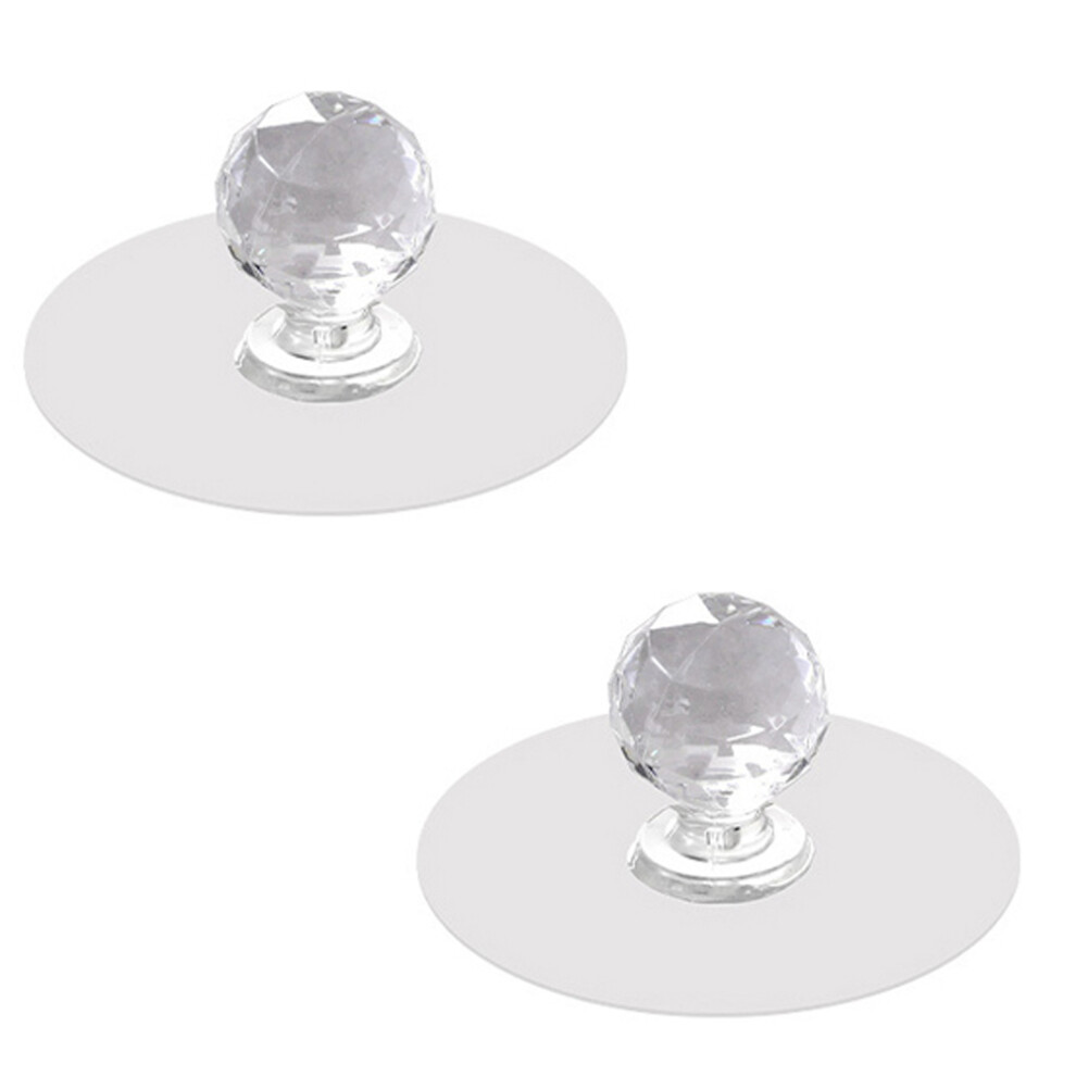 Drawer Pull Handles, Stick On Knobs With Crystal Shaped Design For Cabinets And Furniture, Clear Acrylic Self Adhesive Cabinet Knobs, No Damage To Fur 9454554453033