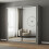 (203cm, Grey) FHI-DUBAI Mirrored Sliding Door Wardrobe 1