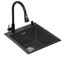 Black Nano 304 Stainless Steel Mini Kitchen Sink - Single Tank, Thickened Wash Basin for Bar & Balcony