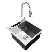 Smart Ultrasonic 304 Stainless Steel Kitchen Sink: Single Bowl Cleaner for Vegetables, Seafood, and Fruits