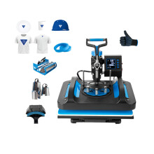 8-in-1 Dual Tube Heat Press Machine with 360Â Swing-Away for DIY T-Shirt, Cap, and Mug Printing