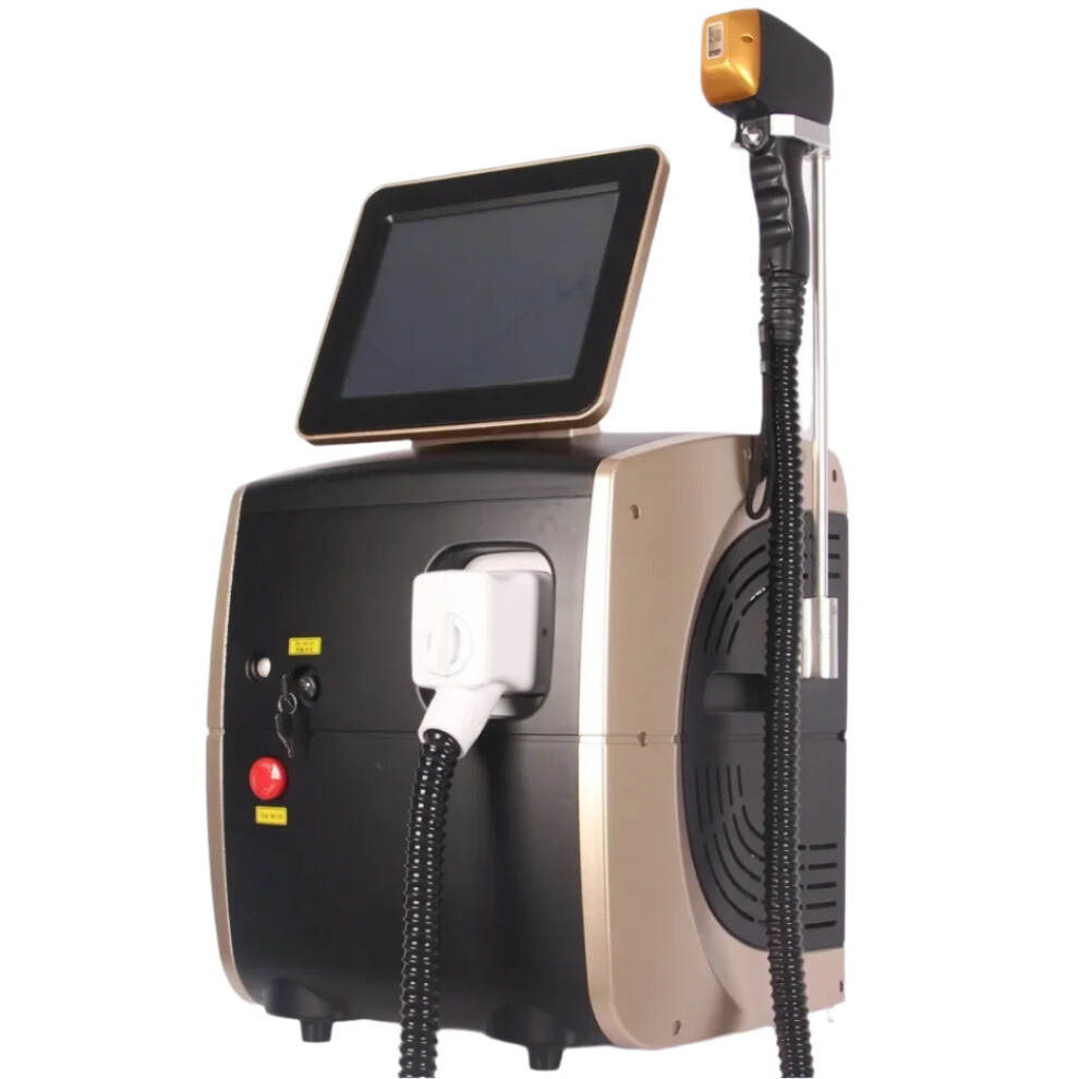 Triple Wavelength Diode ND YAG Laser Hair Removal Device - 3000W Power, Painless & Permanent, 808nm/1064nm/755nm