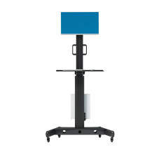 Adjustable Mobile Desk Stand for 15-32 Inch Monitors - Multiuse Rolling Laptop Workstation Cart