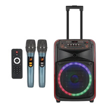 Portable 500W Bluetooth Karaoke Speaker with Dual Wireless Mics & 3D Surround Subwoofer