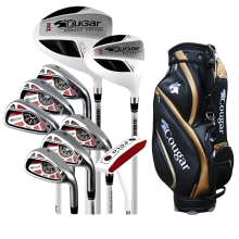 Cougar Men's Complete Golf Club Set - Driver, Wood, Irons with Bag, Carbon & Steel Shaft (R or S) -