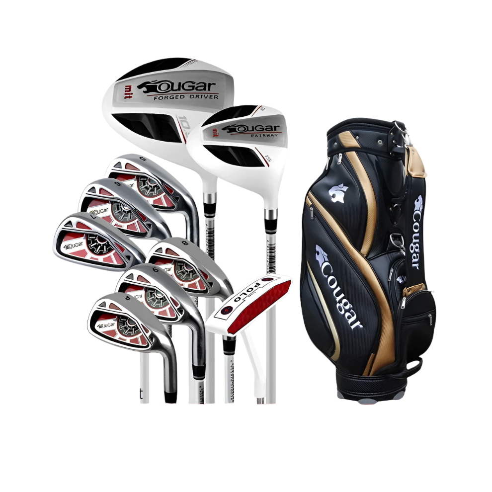 Cougar Men's Complete Golf Club Set - Driver, Wood, Irons with Bag, Carbon & Steel Shaft (R or S) --image-OPC-PNH2VY2-NEW