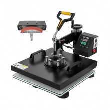 Multifunctional 2-in-1 Heat Press Machine - 38x38cm Digital Sublimation Printer with 360Â Swing-Away for DIY T-Shirts & Caps