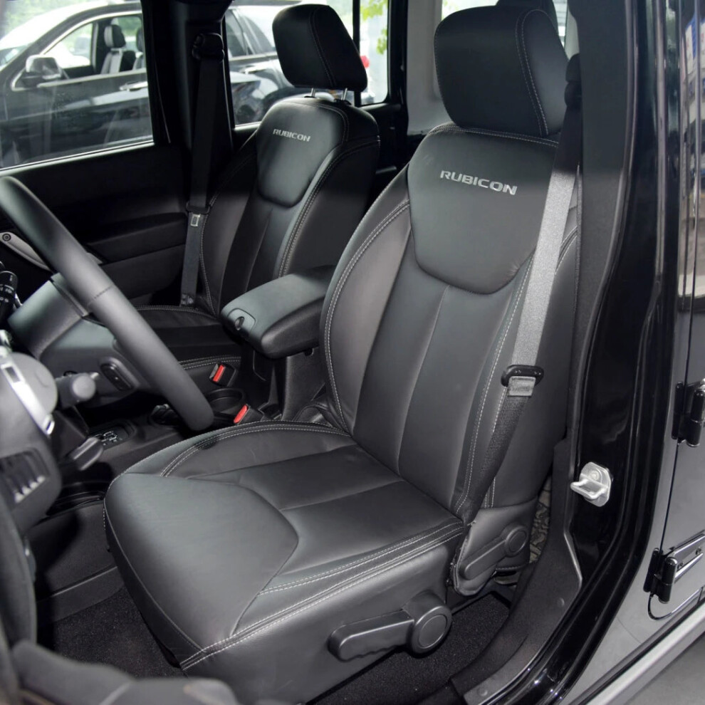 Custom Faux Leather Car Seat Covers For Jeep Wrangler Unlimited Jk 4-Door (2013-2018) - Full Set Accessories 7445025425439