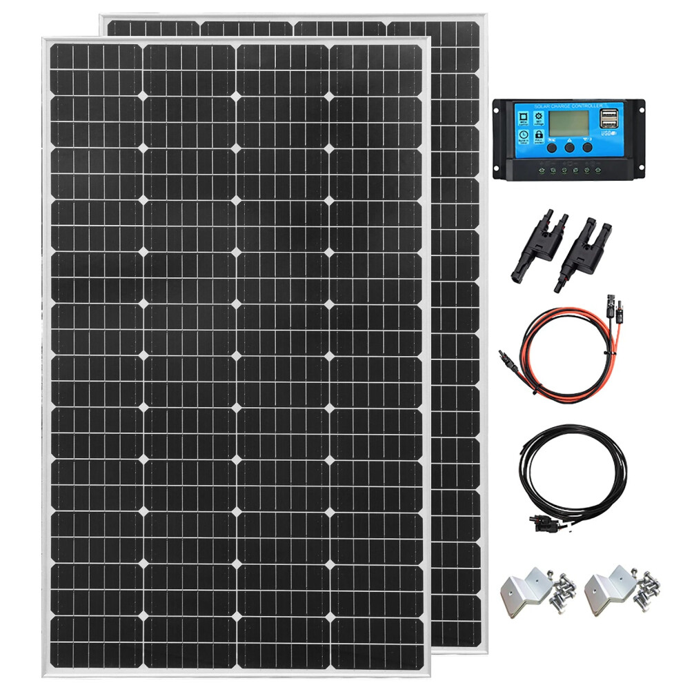High-Efficiency 200W Monocrystalline Solar Panel - Waterproof, Rigid Glass Design For 12V Charging In Camping, Home, And Rv Applications 711181772357