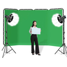 Adjustable 240x400cm Green Screen Backdrop with Stand for Professional Photography & Video Recording