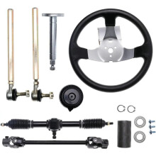 High-Performance Go Kart Steering Wheel Shaft Assembly with Tie Rod, Gear Rack, and Pinion for 44 Axle