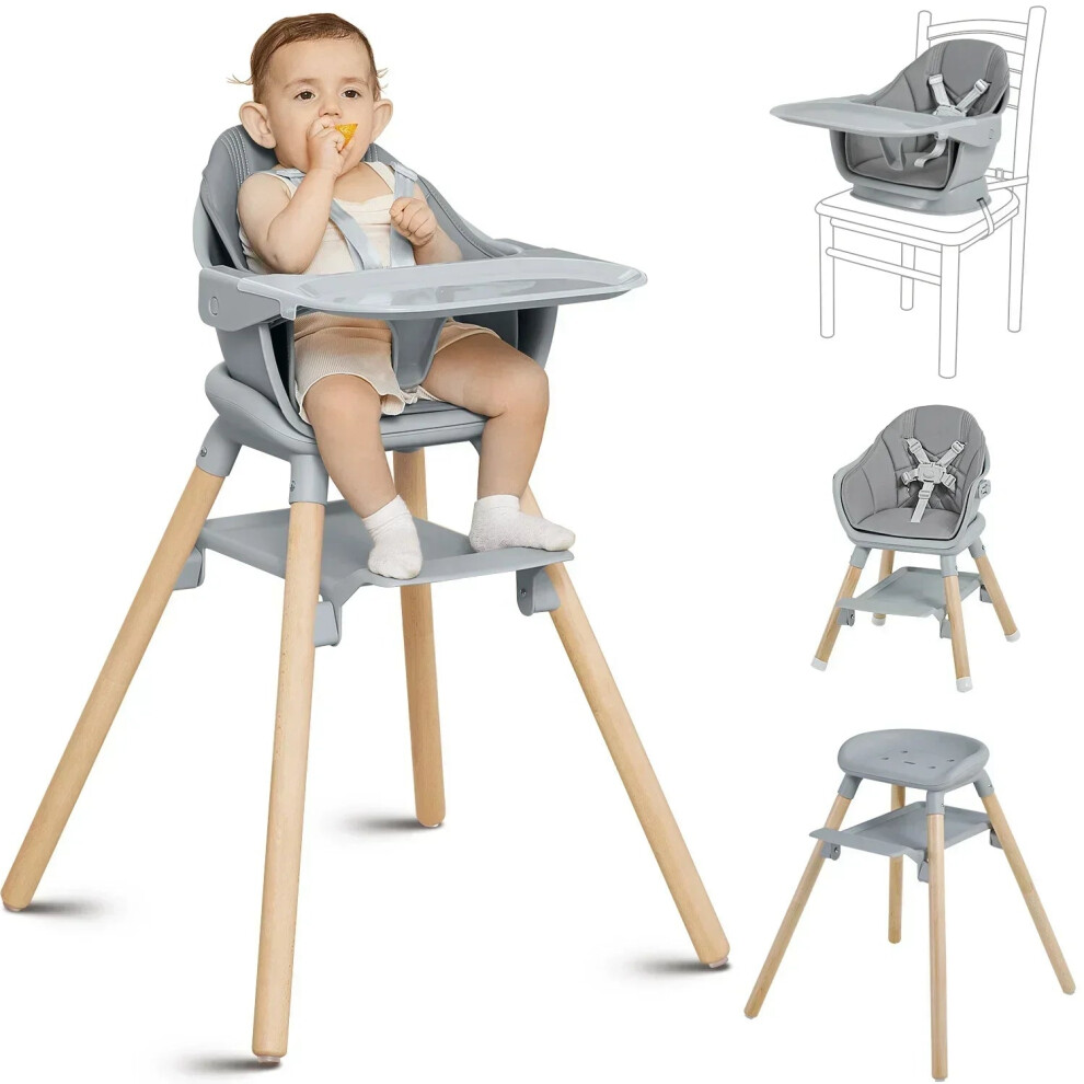 Adjustable Luxury Wooden Baby Feeding & Dining Chair - 2023 OEM Multi-Functional Design