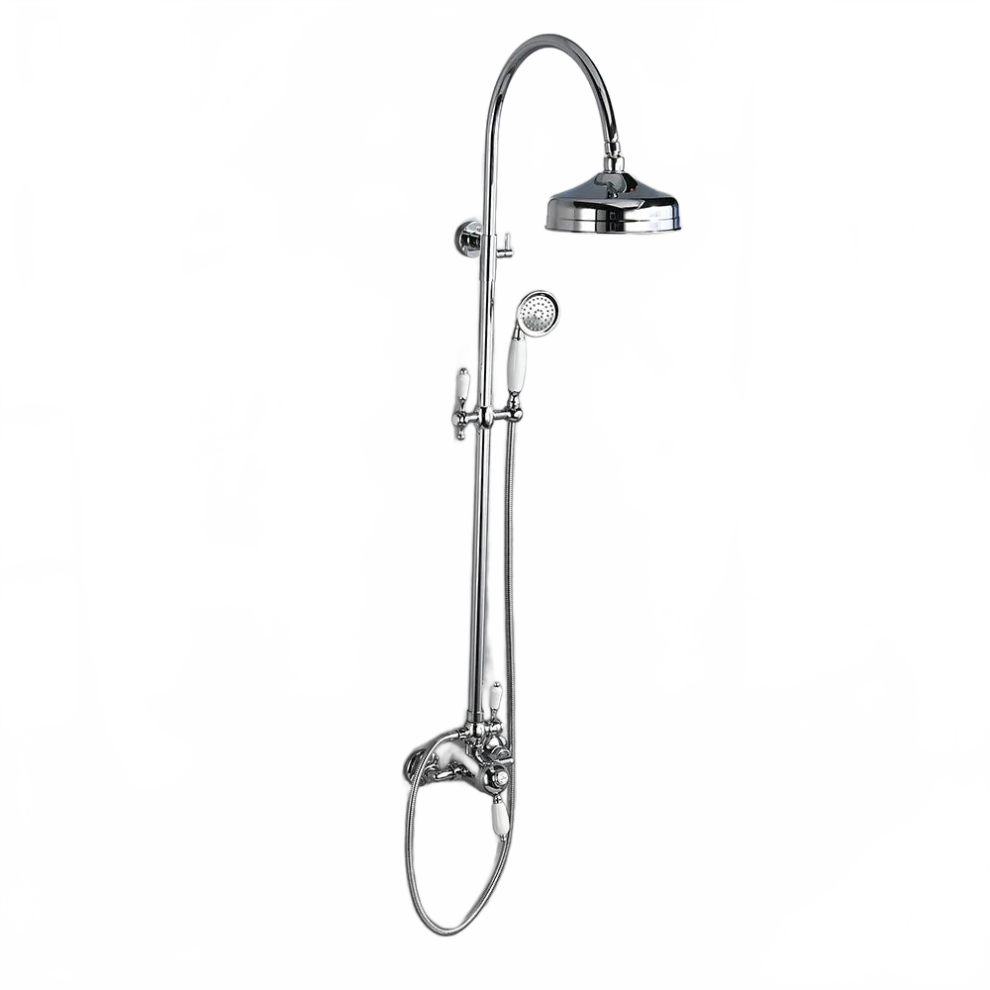 Elegant European Brass Rainfall Shower Faucet Set - Classical Bath And Mixer Tap 313052497446