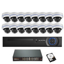 4K 16-Channel H.265 Security Camera System with 8MP/4MP Vandalproof Dome Cameras, Human Detection, Audio, and PoE CCTV Surveillance Kit