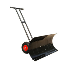 Portable Wheeled Snow Pusher: Efficient Rolling Snow Plow for Driveway, Doorway, and Garden Clearing
