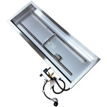 36 x 12 Stainless Steel Outdoor Propane Gas Fire Pan & Heater System with Stove Table Accessory