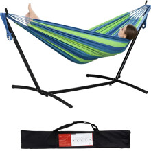 Portable Detachable Canvas Hammock with Anti-Side Turn Stand for Outdoor Camping