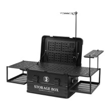 Compact Aluminum Folding Camping Organizer: Outdoor Kitchen Storage Box for Hiking & Travel