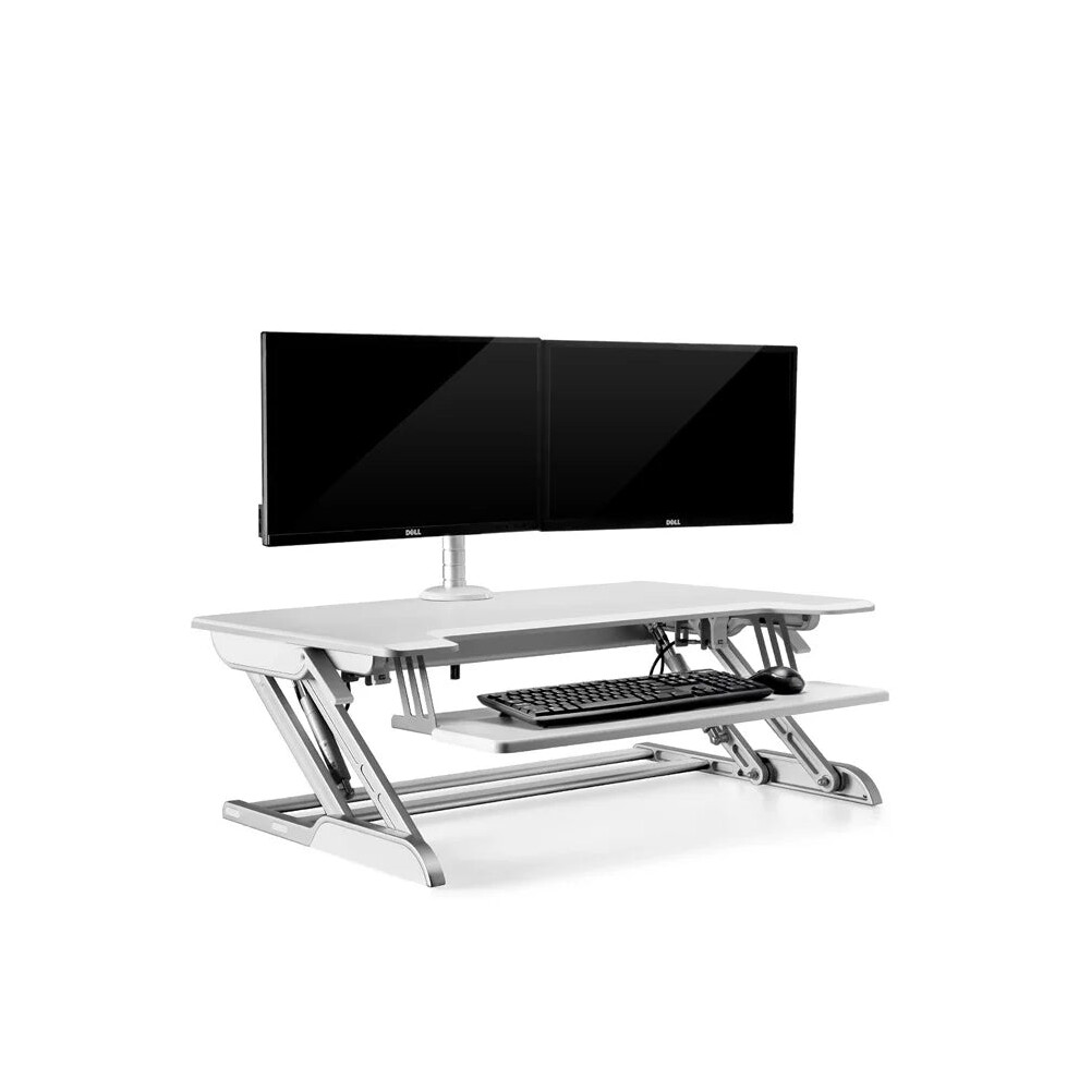 Ergonomic Height Adjustable Gas Spring Monitor & Laptop Mount - Sit-Stand Workstation