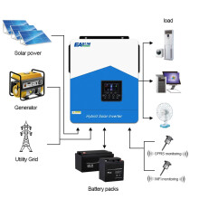 Easun Hybrid Solar Inverter 4kW 4200W Pure Sine Wave - 24V DC to 220V AC with Built-in 80A MPPT Solar Controller & AC Charger