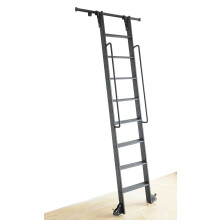 221cm Home Office Library Sliding Ladder with 100cm Telescopic Rolling Track and Handrail