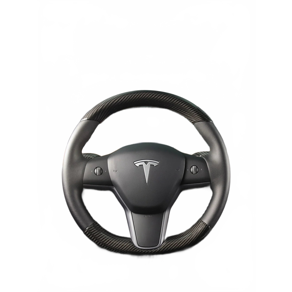 Premium Real Carbon Fiber Steering Wheel Cover For Tesla Model 3 & Y - Huan New Version, Summer Interior Accessory 313089965987