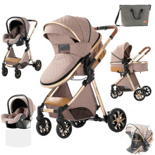 3-in-1 Lightweight Baby Stroller & Carriage for Newborns and Kids - Multifunctional Design for Mothers