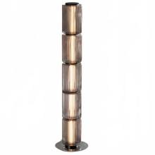 Nordic LED Designer Floor Lamp - Smoke White Glass, Indoor Living Room & Bedroom Decor