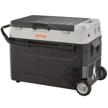 Portable 38L/53L Car Refrigerator Freezer with Wheels - Electric Mini Fridge & Ice Box for Camping, Outdoor, Car, and Home