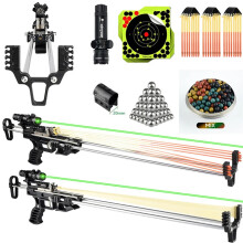Telescopic Slingshot with Laser Aiming - 80 lb Powerful Metal Catapult for Outdoor Hunting & Shooting Practice