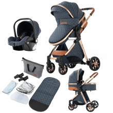 3-in-1 High Landscape Folding Baby Stroller & Walker for Newborns