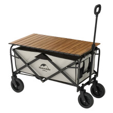 Naturehike 160L Heavy-Duty Folding Outdoor Cart with 10cm Thick Tires - 120kg Load Capacity for Family Travel, Camping, and Park Adventures