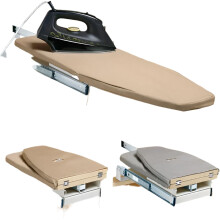 Space-Saving Rotatable Ironing Board Cabinet with Slide-Out, Fold-Down Design and Electric Ironing Stand