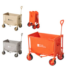 Versatile 140L Folding Cart Wagon with Detachable Wheels for Camping, Beach, Picnic, and Shopping - Features Side Zipper