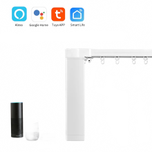 Smart WiFi Electric Curtain Motor Rail System with RF Remote - Compatible with Alexa, Google Assistant & Smart Life